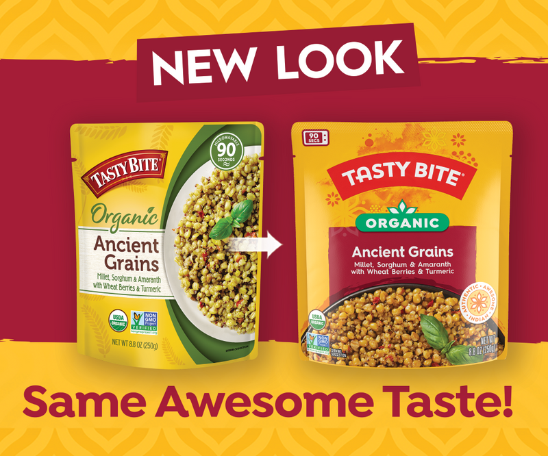 Tasty Bite Organic Ancient Grains Authentic Indian Meals with Turmeric New Pack Design