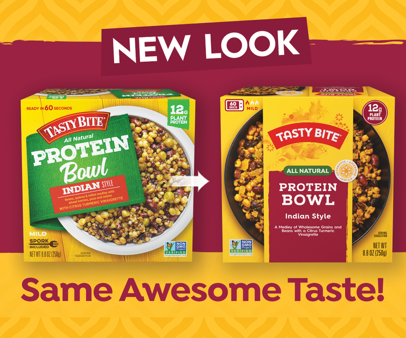 Tasty Bite Indian Style Protein Bowl with Wholesome Grain and Beans New Pack Design