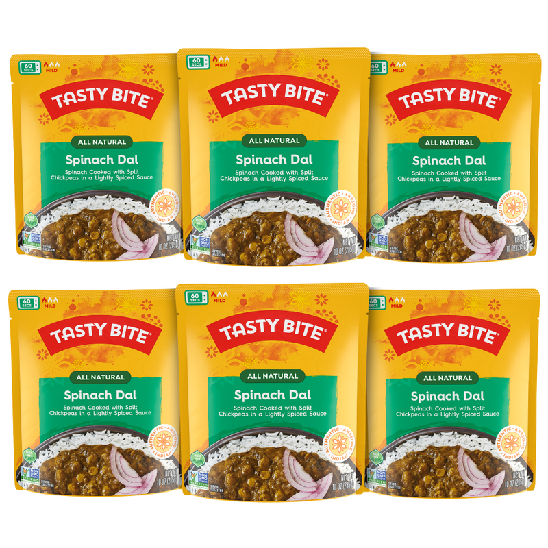 Tasty Bite Spinach Dal Indian Ready-made meal Bundle of 6