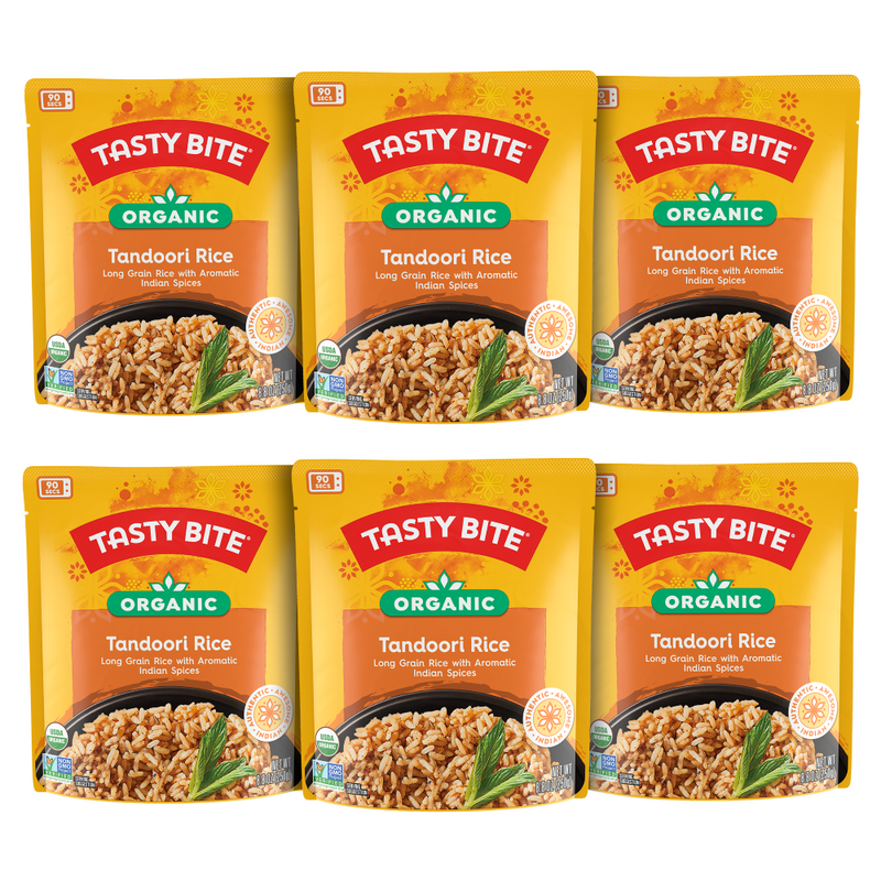 Tasty Bite Tandoori Rice, Authentic Indian Microwaveable Meal Pack of 6