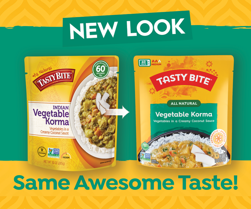 Tasty Bite Vegetable Korma, Authentic Indian New Pack Design