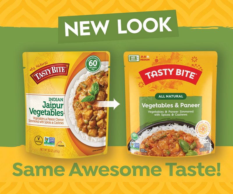 Tasty Bite Vegetable & Paneer new pack design