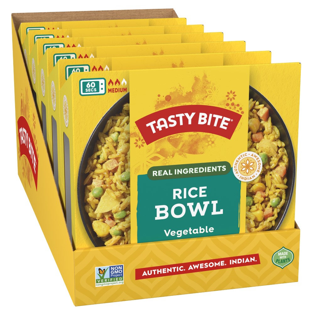 Tray of 6 Vegetable Biryani Rice Bowl from Tasty Bite