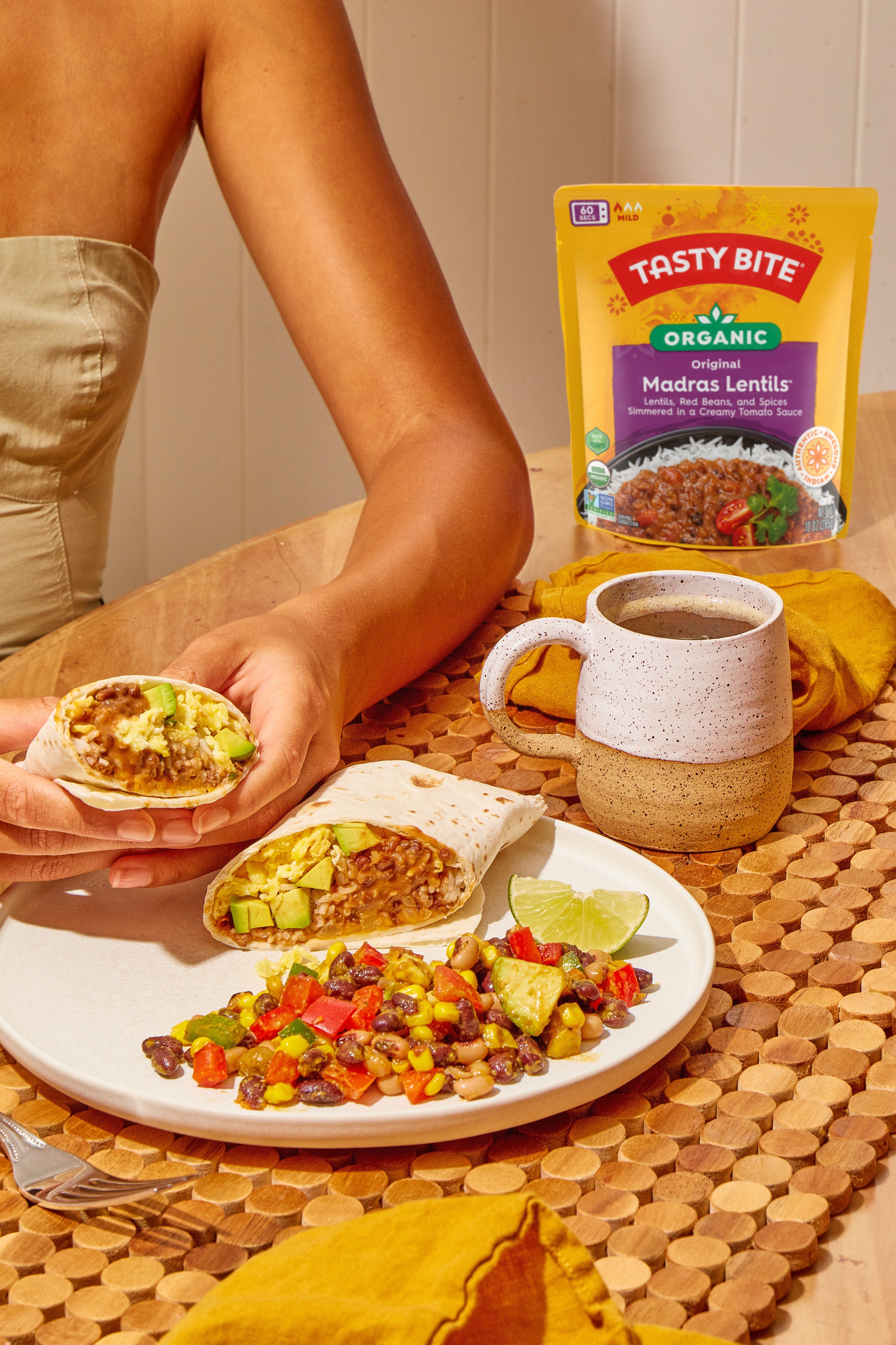 Breakfast Burrito Recipe with Madras Lentils