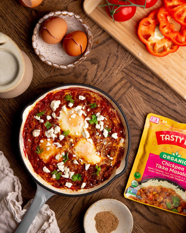 Chickpea Tikka Masala Shakshuka with Tasty Bite