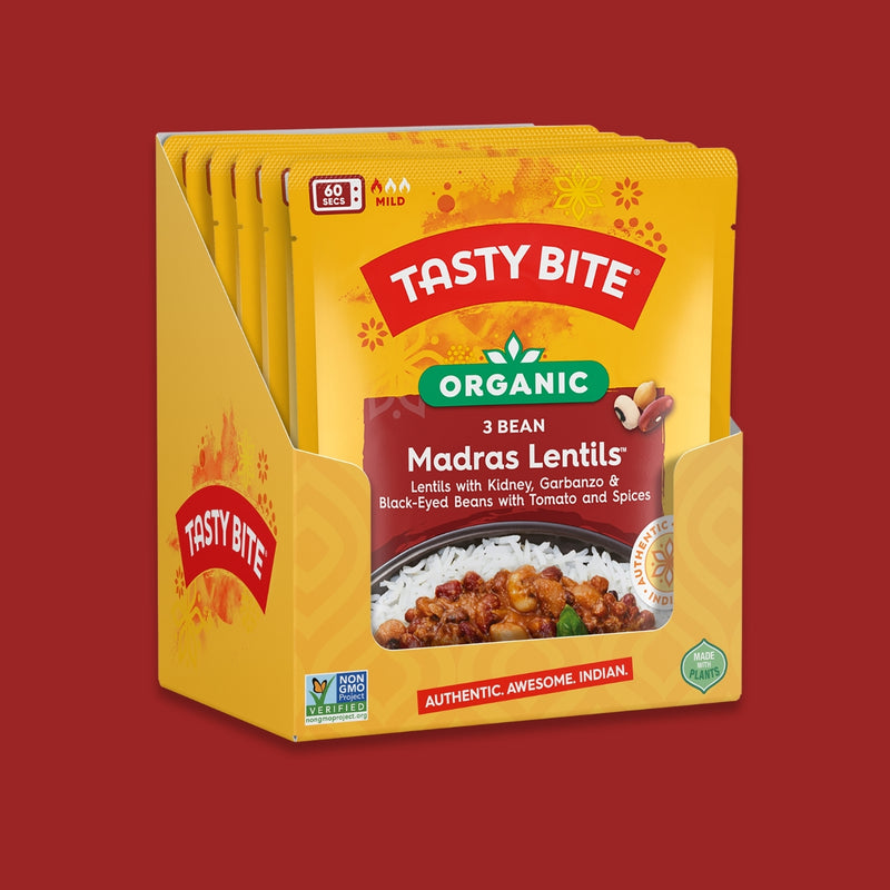 Organic Madras Lentils 3 Bean - 6 Pack
