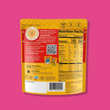 Tasty Bite Organic Chickpea Tikka Masala back of package on a pink background