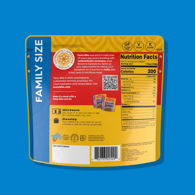 Family Size Organic Basmati Rice - 6 Pack