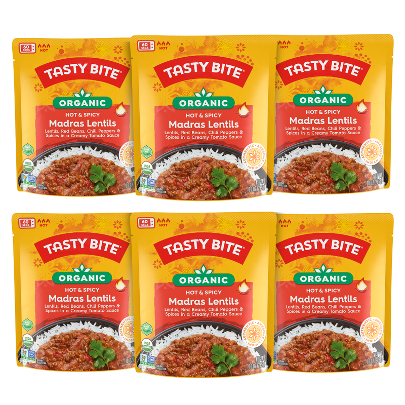 Organic Madras Lentils: Hot & Spicy - 6 Pack