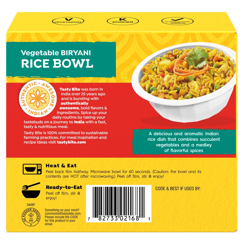 Vegetable Biryani Rice Bowl - 6 pack | Tasty Bite | Tasty Bite