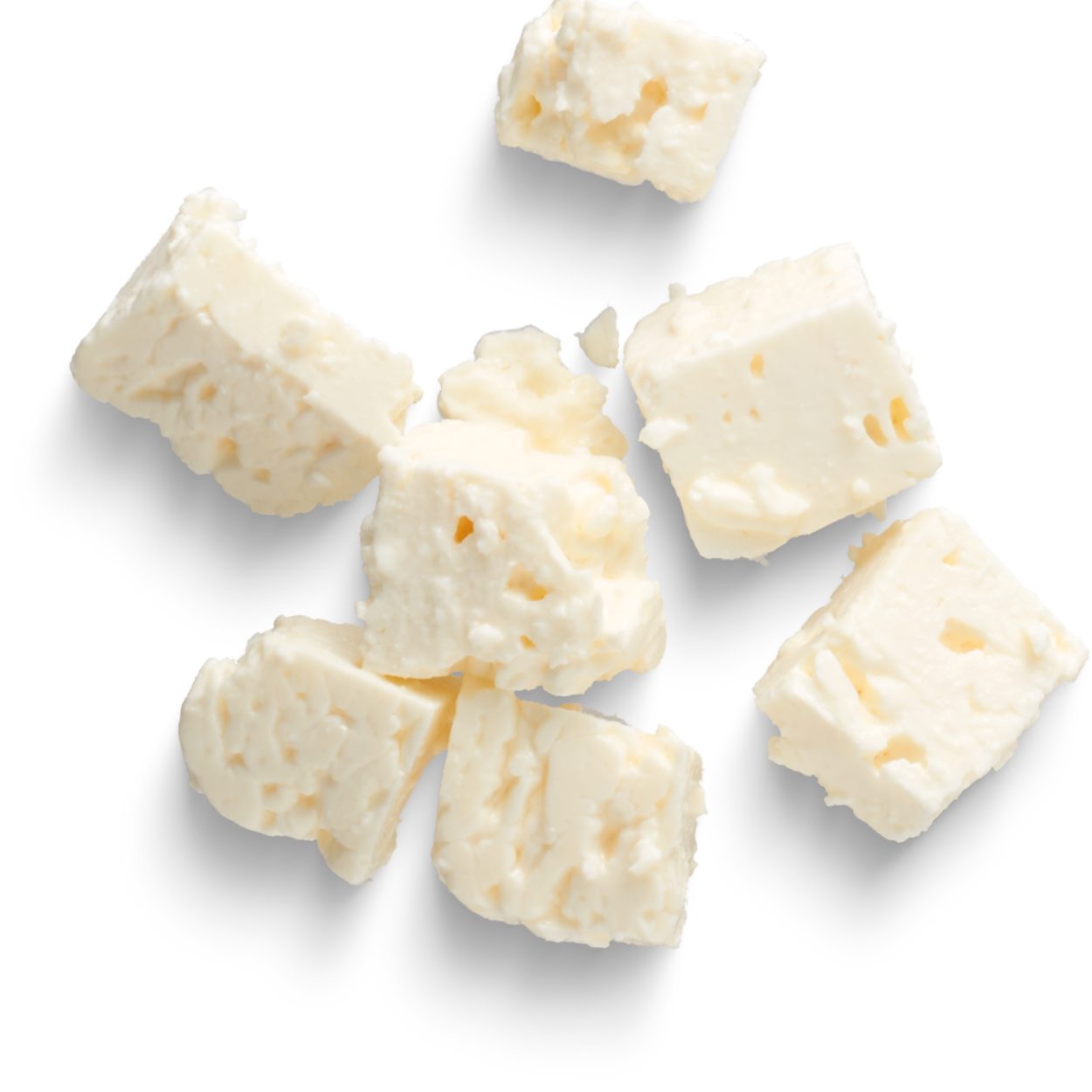 Cubes of soft, fresh Indian paneer cheese