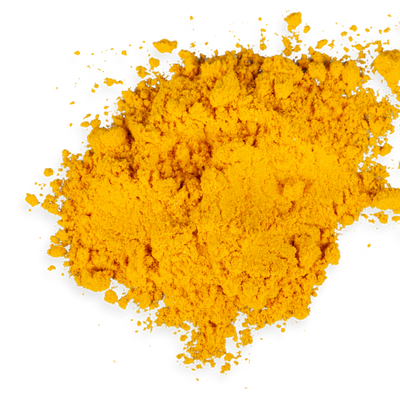 Bright golden turmeric powder